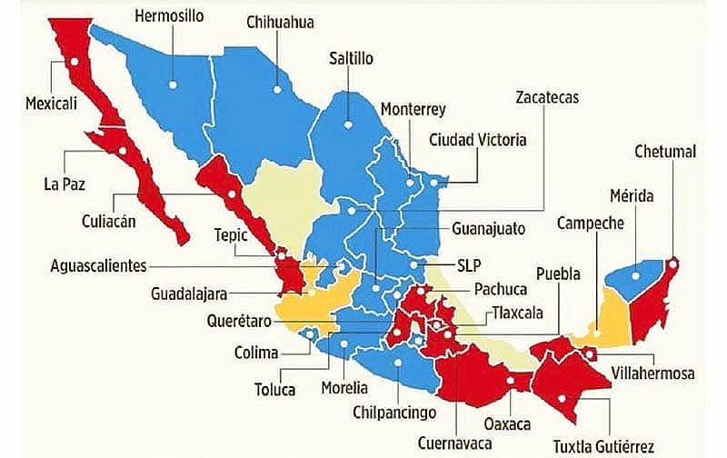 TRIUNFA LA OPOSICIÓN EN 15 CAPITALES Morena PVEM y PT obtuvieron