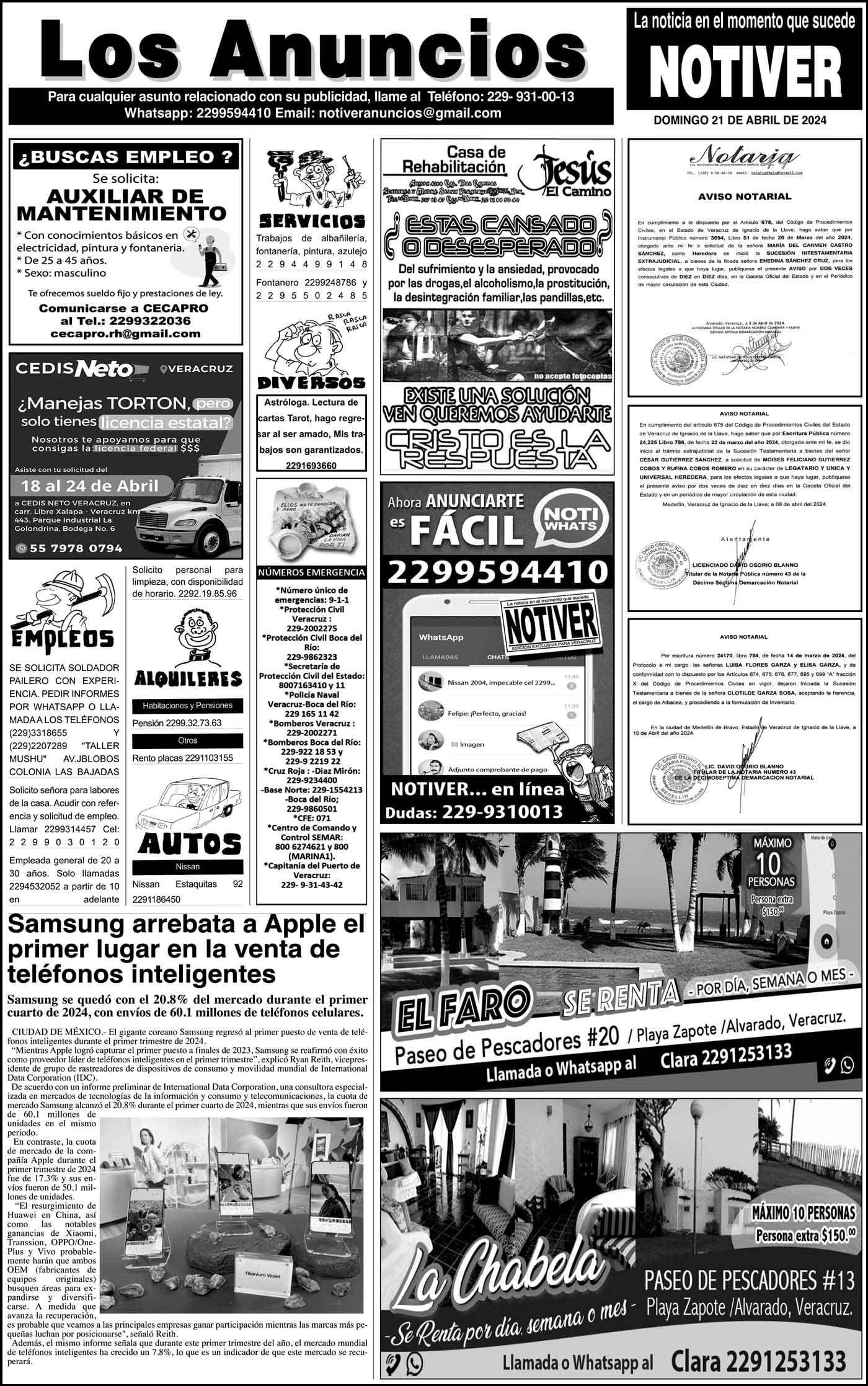 ...LOS ANUNCIOS, AVISOS Y DEMÁS! DOMINGO, 21 DE ABRIL 2024