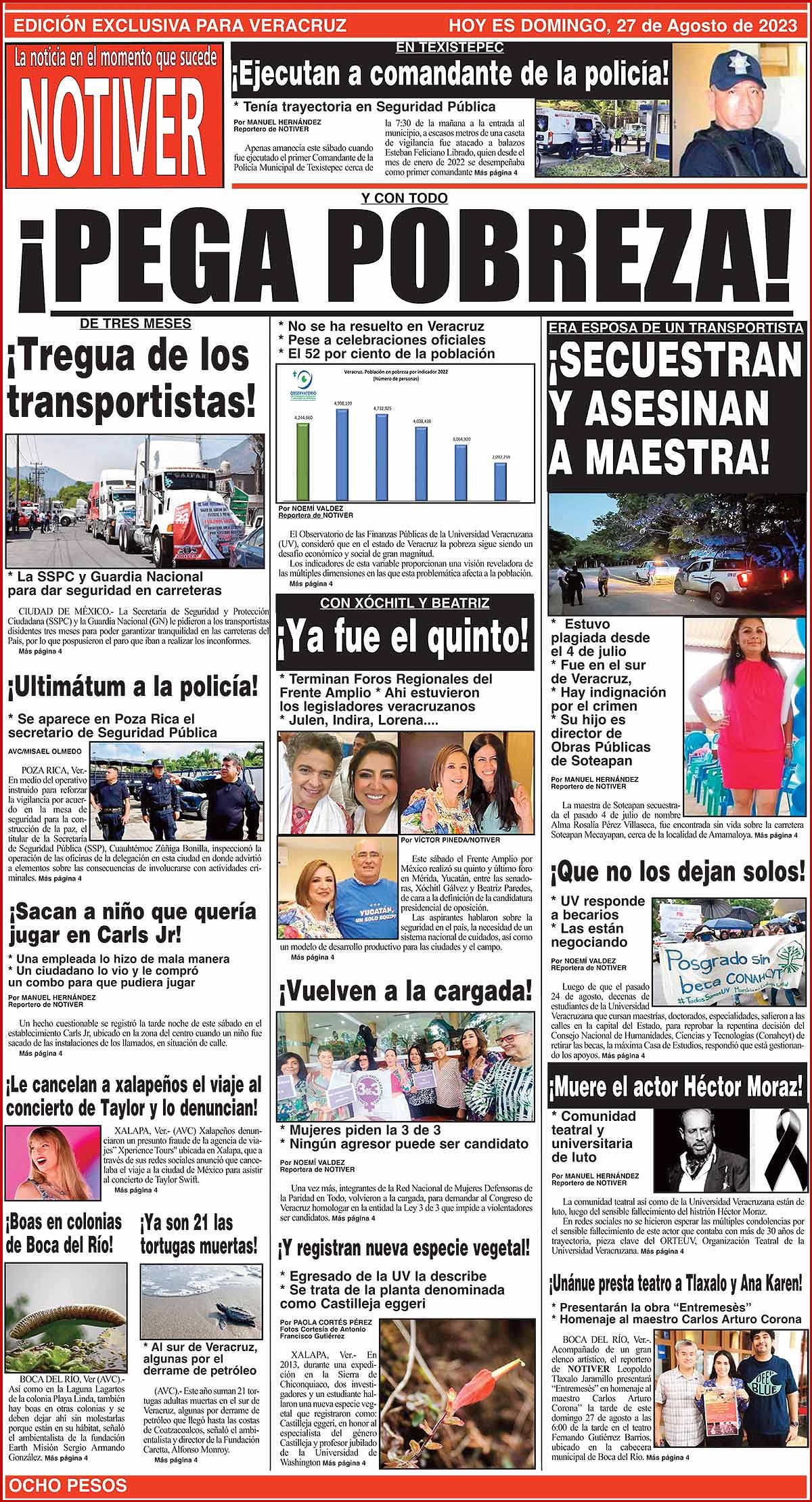 LA PORTADA - DOMINGO, 27 DE AGOSTO 2023