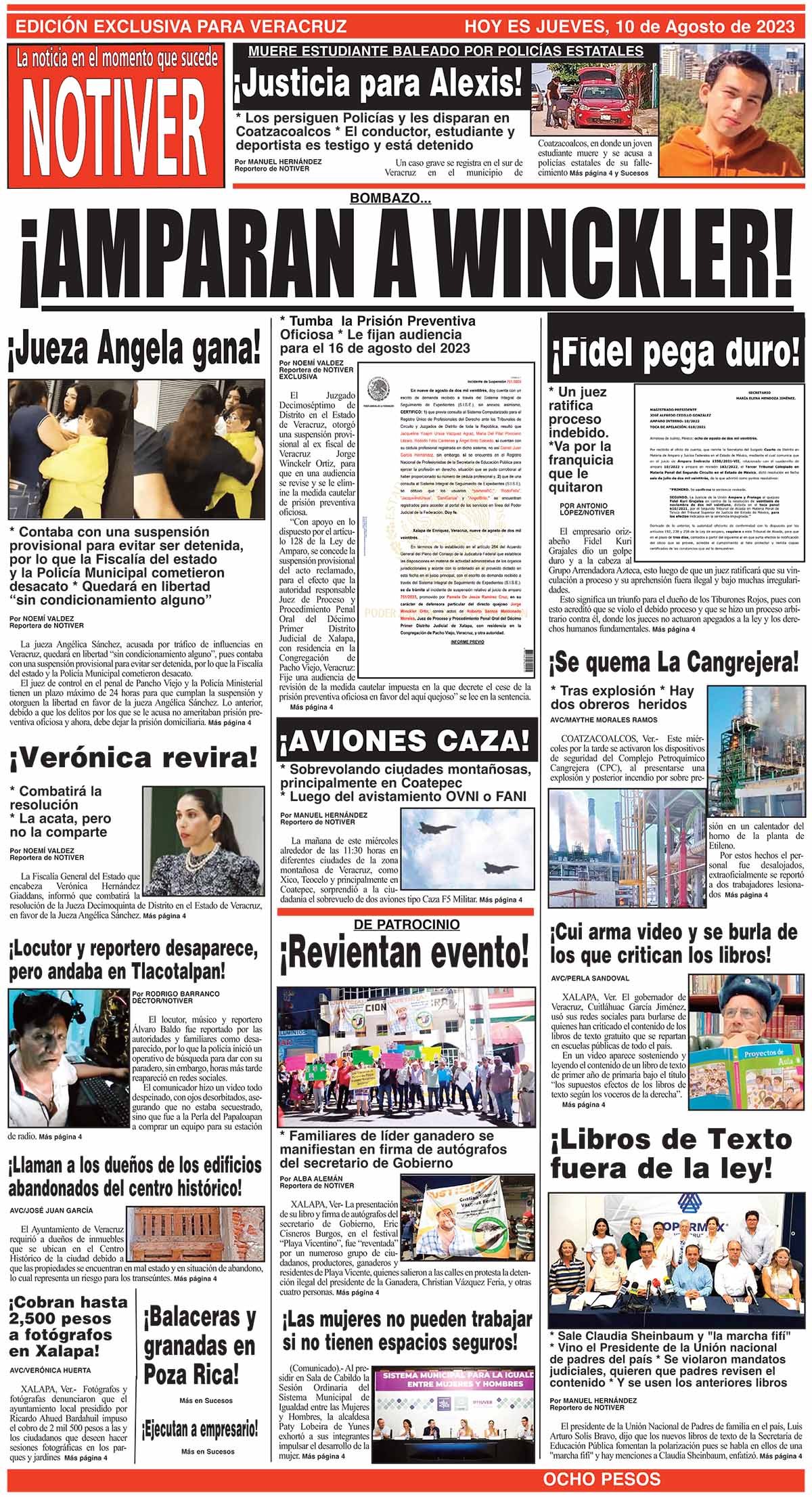 LA PORTADA - JUEVES, 10 DE AGOSTO 2023