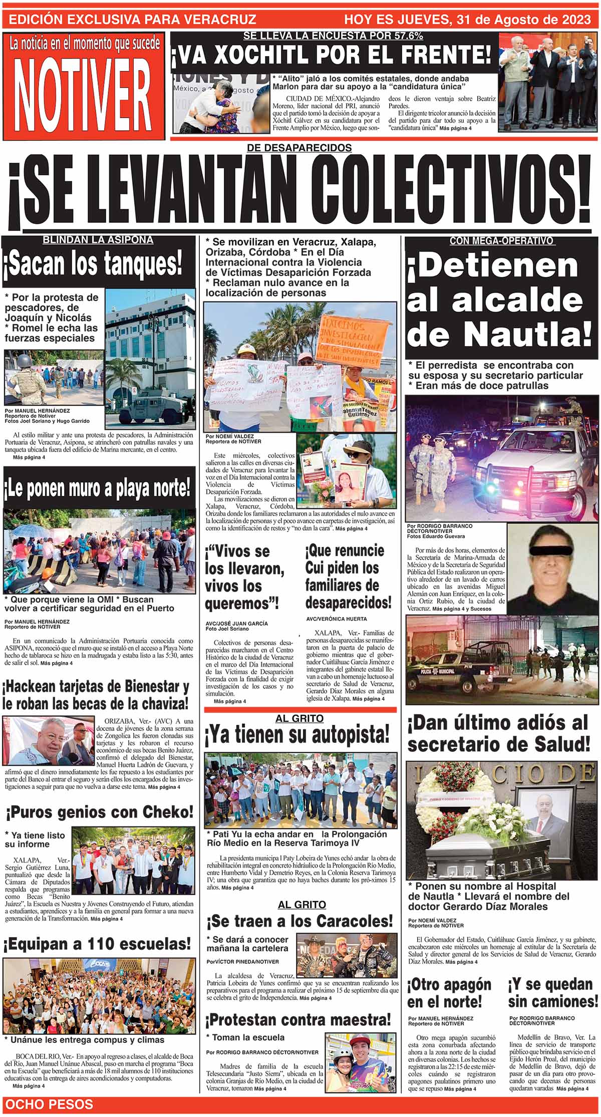 LA PORTADA - JUEVES, 31 DE AGOSTO 2023