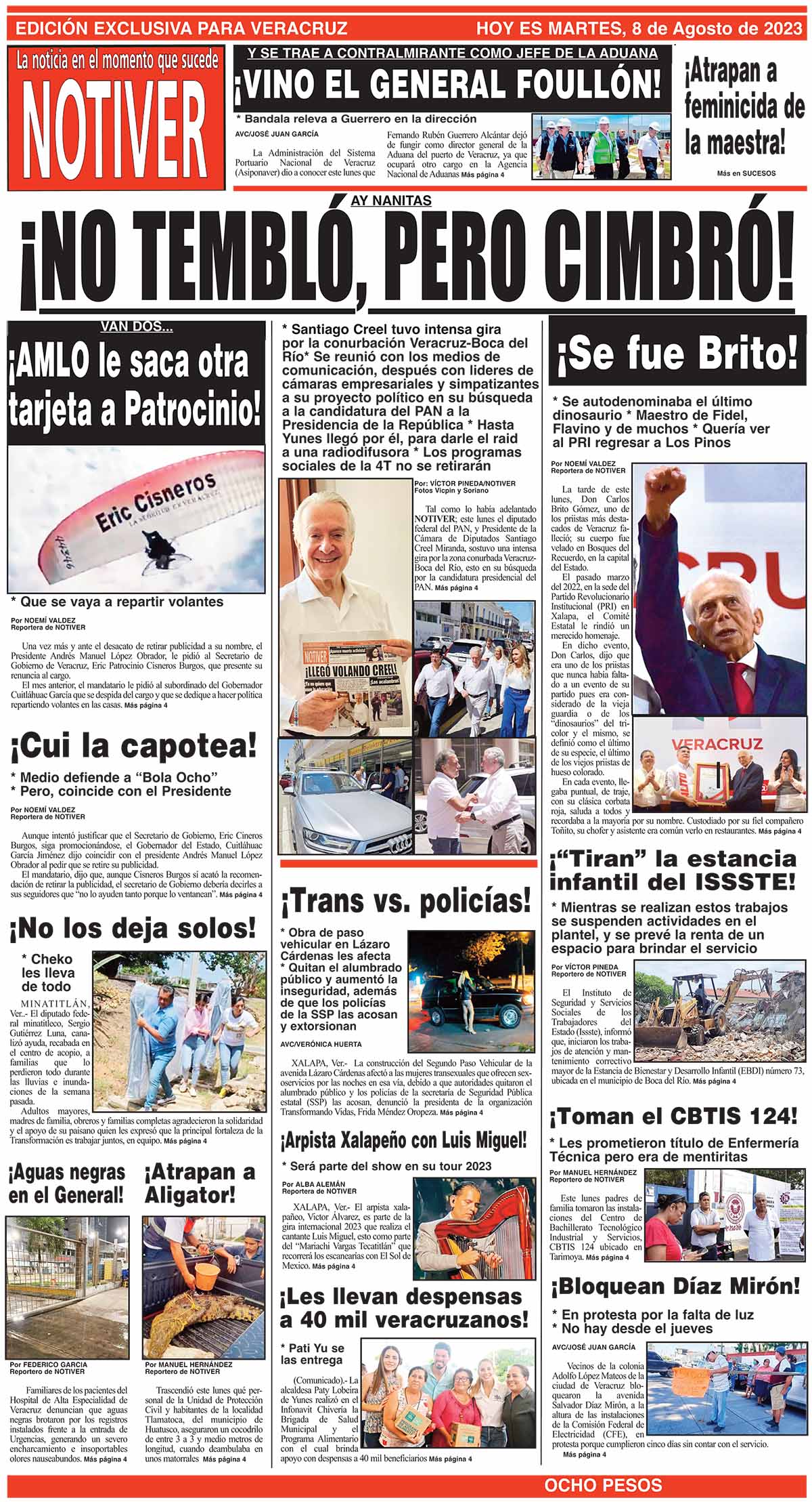 LA PORTADA - MARTES, 8 DE AGOSTO 2023