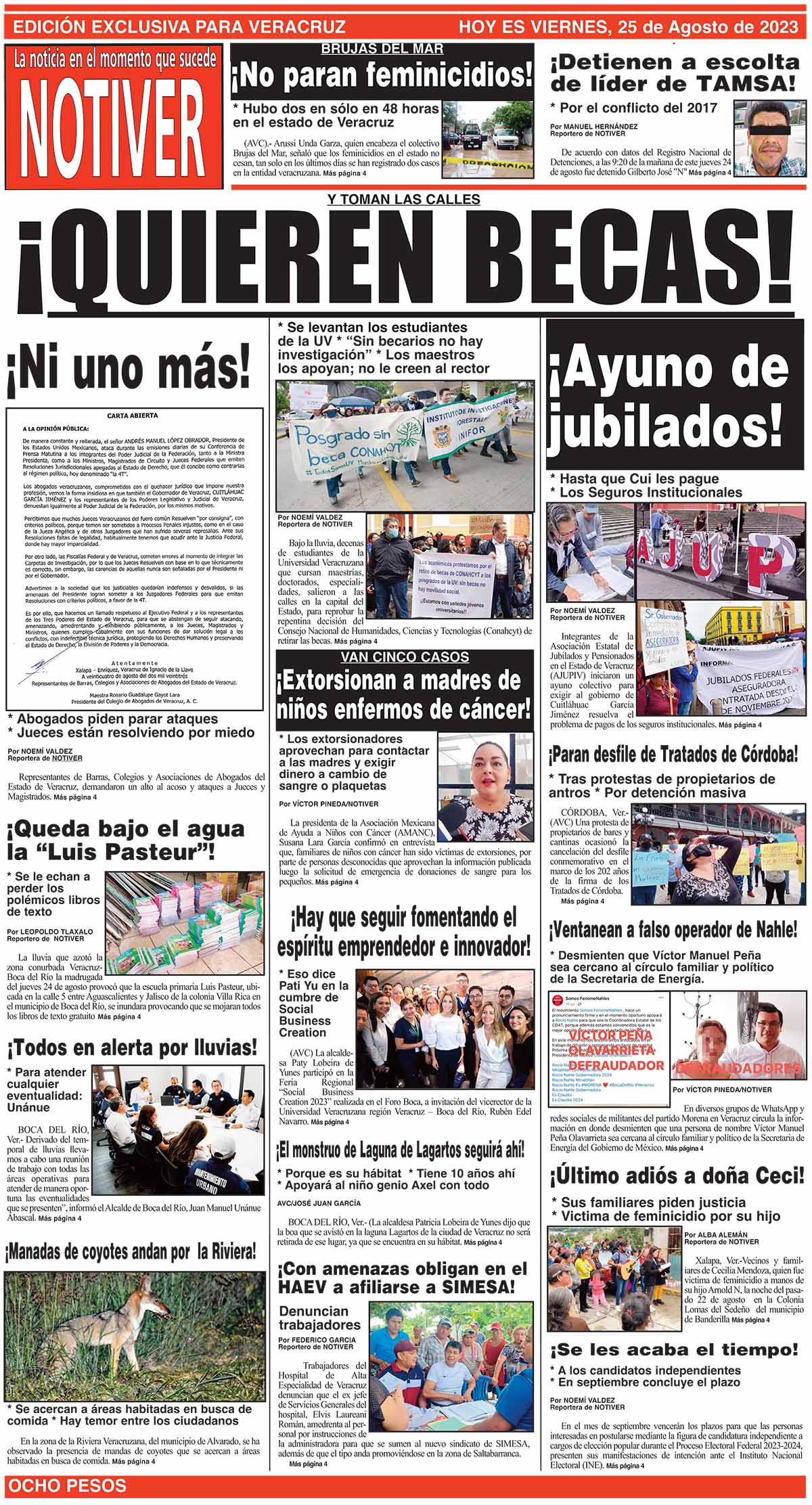 LA PORTADA - VIERNES, 25 DE AGOSTO 2023