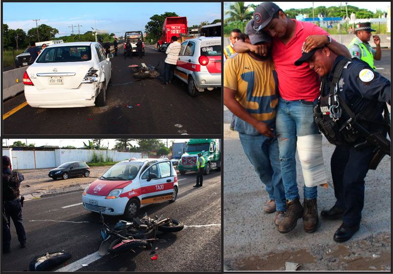 ¡“Jinete de acero” provoca carambola en la autopista!