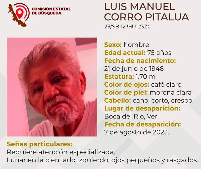 DESAPARECE LUIS MANUEL CORRO EN BOCA DEL RIO