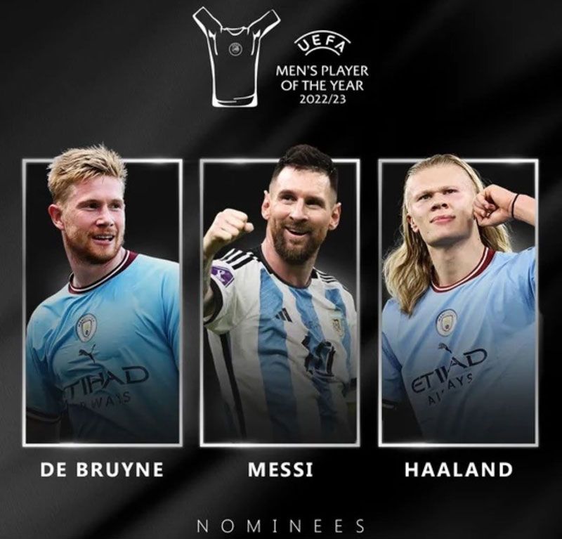 ¡Messi, Haaland y de Bruyne, nominados al jugador del año 2022-23!