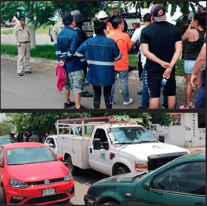 VECINOS RETIENEN A TRABAJADORES DE CFE