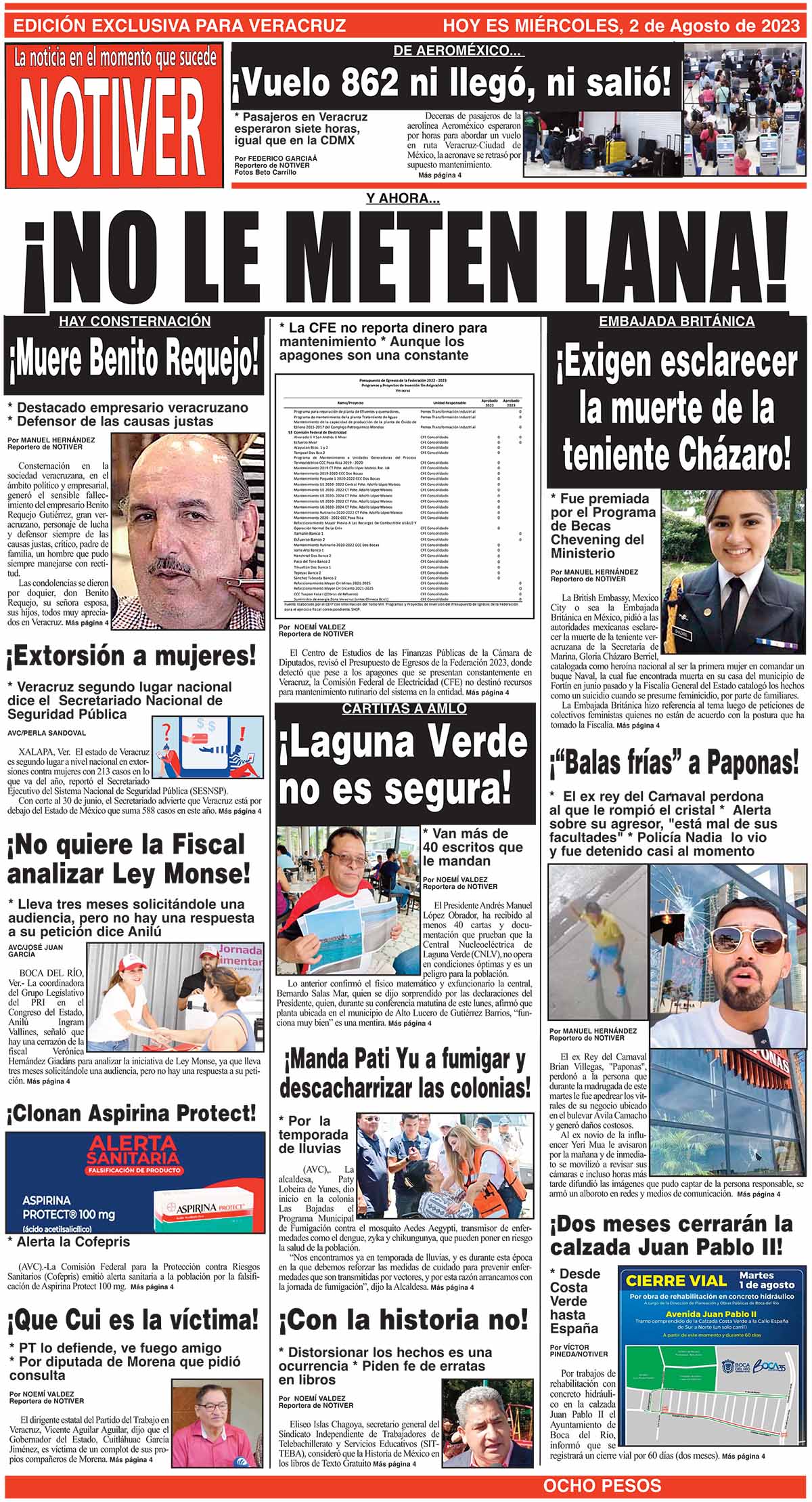 LA PORTADA - MIÉRCOLES, 2 DE AGOSTO 2023