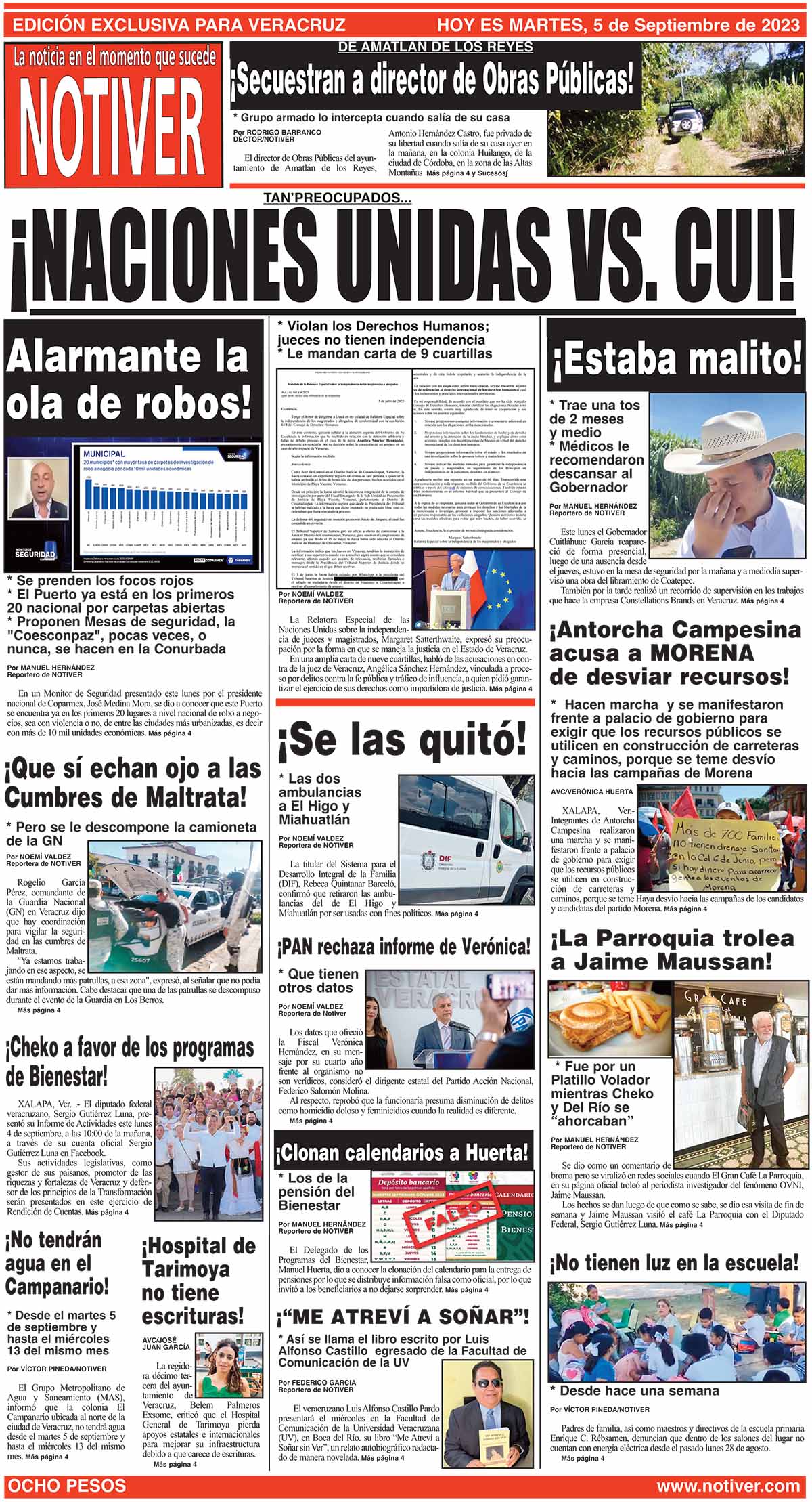 LA PORTADA - MARTES, 5 DE SEPTIEMBRE 2023