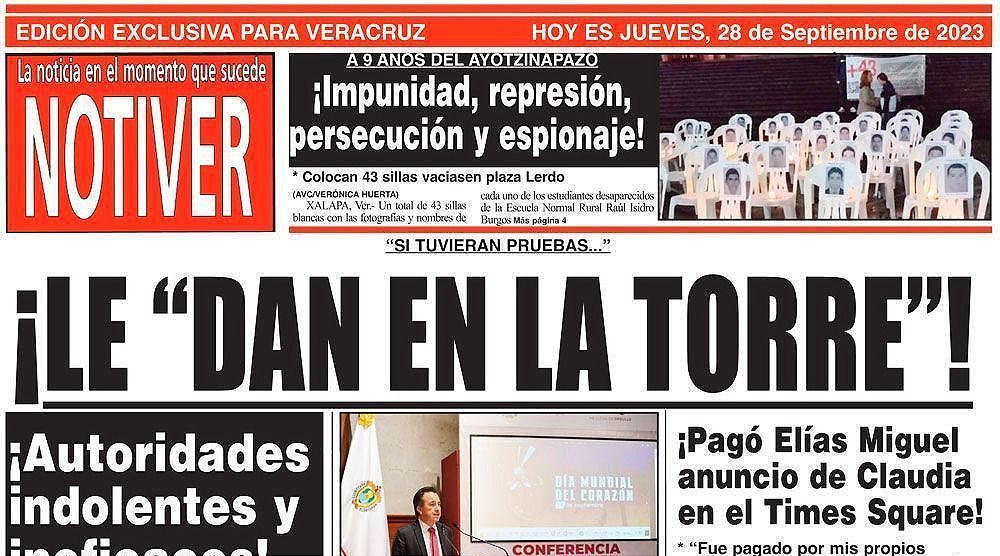 LA PORTADA - JUEVES, 28 DE SEPTIEMBRE 2023