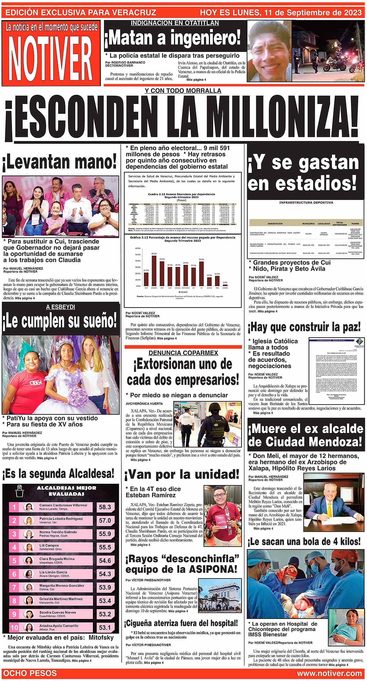 LA PORTADA - LUNES, 11 DE SEPTIEMBRE 2023