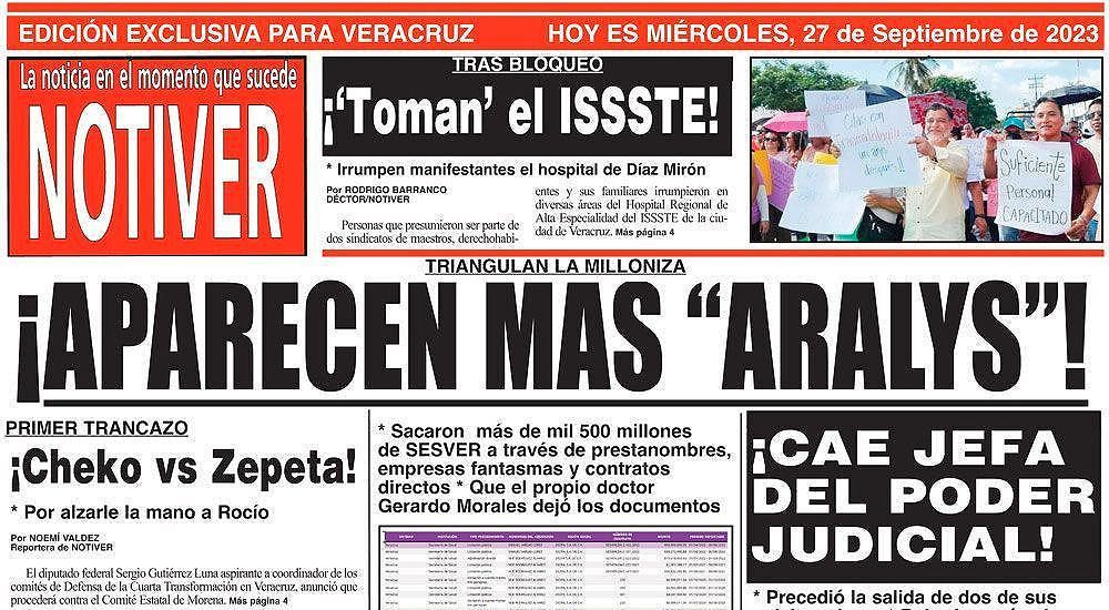 LA PORTADA - MIÉRCOLES, 27 DE SEPTIEMBRE 2023