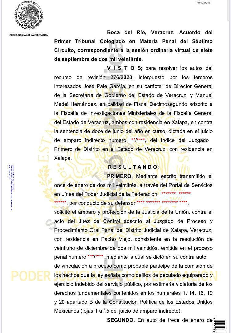 ¡AMPARAN A FRANCO! -Contra Acusaciones de la FGE, Se lo dio el Tribunal Colegiado