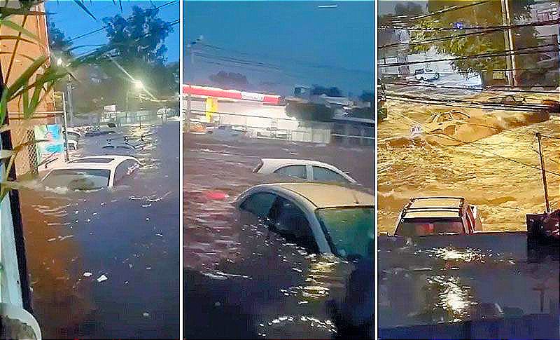 ¡AUTOS BAJO EL AGUA!