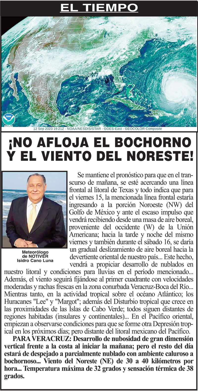 ¡NO AFLOJA EL BOCHORNO Y EL VIENTO DEL NORESTE!