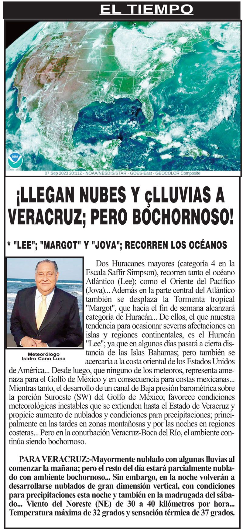 ¡LLEGAN NUBES Y LLUVIAS A VERACRUZ; PERO BOCHORNOSO!