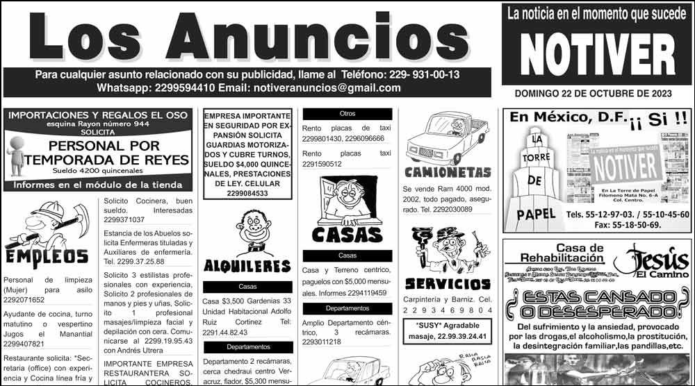 ...LOS ANUNCIOS, AVISOS Y DEMÁS! - DOMINGO, 22 DE OCTUBRE 2023