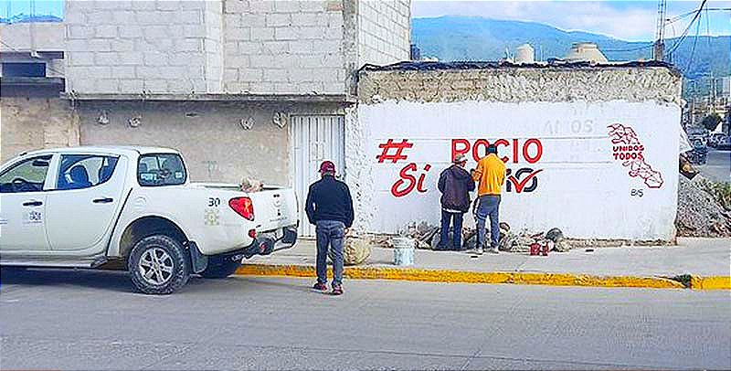 ¡LOS CACHAN! -Trabajadores de ICATVER Haciendo Pintas a Favor de Rocío Nahle