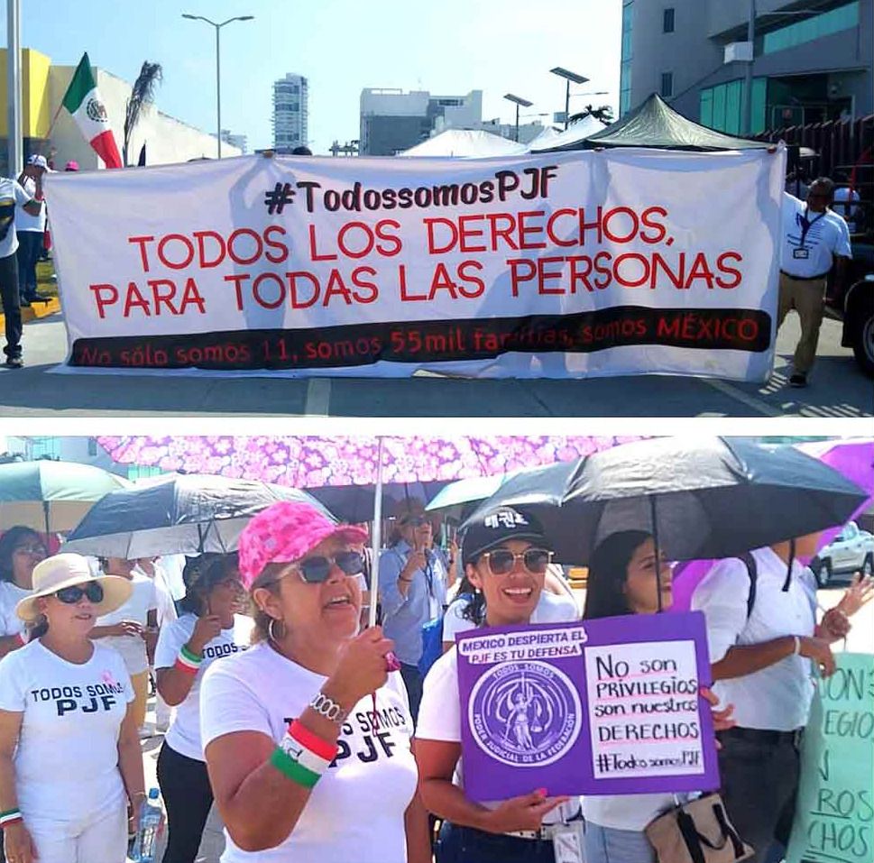 RE PROTESTAN! Los Trabajadores del PJF... este Martes se tiene contemplada la votación en el Senado