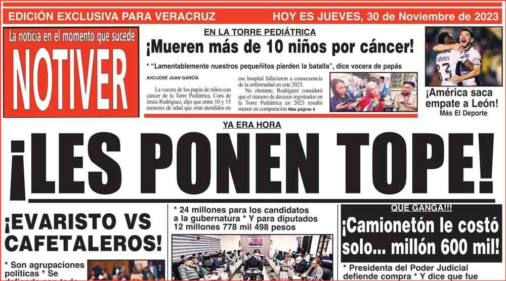 LA PORTADA - JUEVES, 30 DE NOVIEMBRE 2023