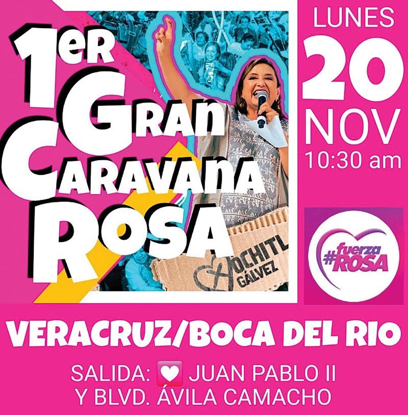 ¡CARAVANA ROSA! -*Inician "Xóchitl Lovers" Precampaña