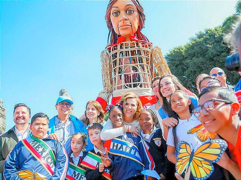 ¡AMAL, LA MARIONETA GIGANTE, YA ENTRÓ A MÉXICO POR TIJUANA! -Que Representa a Niñas y Niños Refugiados