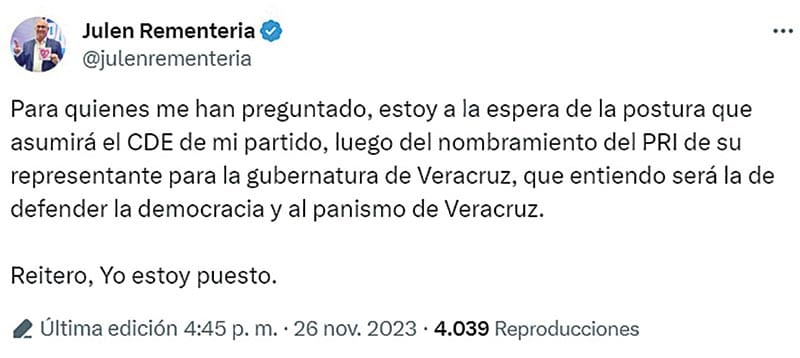 ¡REAPARECE JULEN! -"Para quienes me han preguntado, estoy a la espera..."