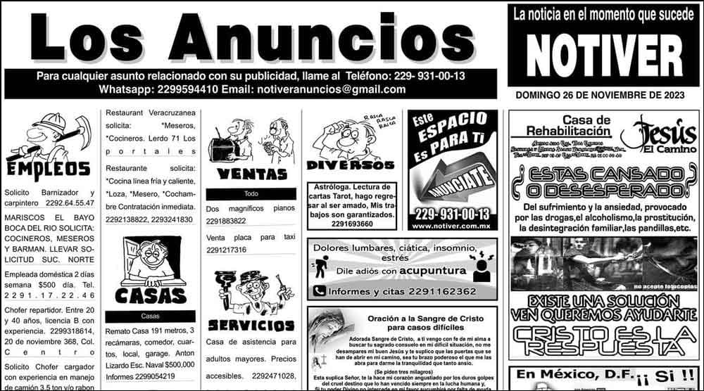 ...LOS ANUNCIOS, AVISOS Y DEMÁS! - DOMINGO, 26 DE NOVIEMBRE 2023