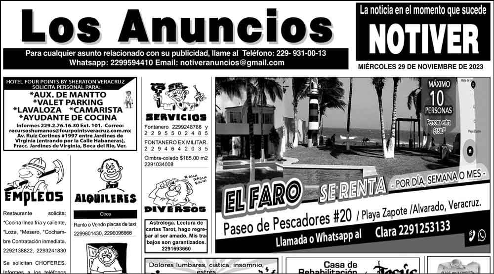 ...LOS ANUNCIOS, AVISOS Y DEMÁS! - MIÉRCOLES, 29 DE NOVIEMBRE 2023