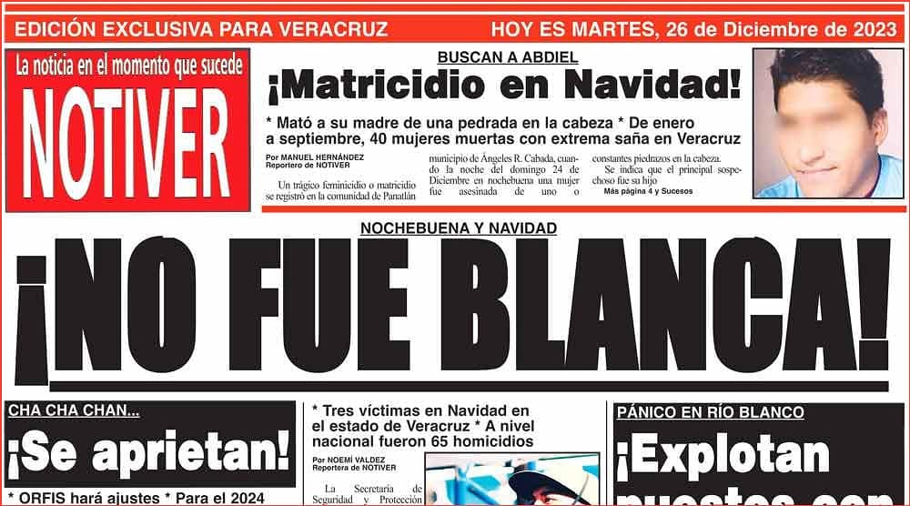 LA PORTADA - MARTES 26 DE DICIEMBRE 2023