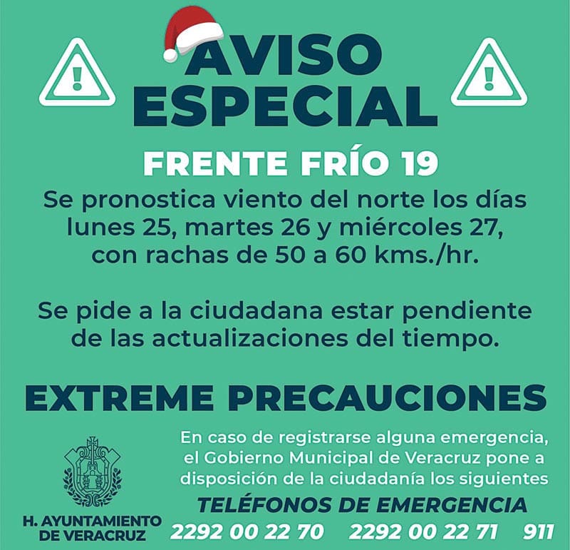 ¡ALERTAN POR FRENTE FRÍO!