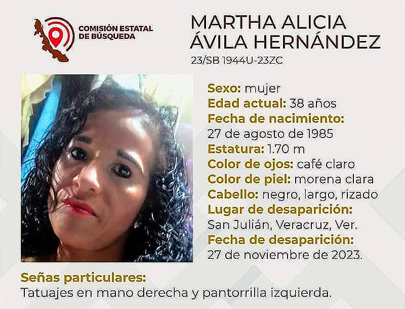 ¡MARTHA ALICIA SIGUE DESAPARECIDA! 38 AÑOS DE EDAD EN LA LOCALIDAD DE SAN JULIÁN