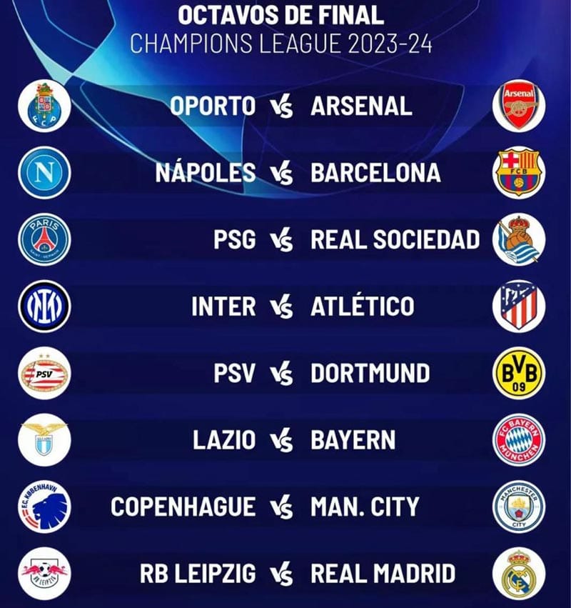 ¡LISTOS OCTAVOS DE FINAL EN LA CHAMPIONS!