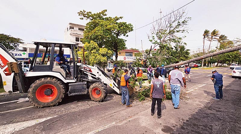 ¡FUE UN NORTAZO! ...FALTAN MÁS TORRES *ÁRBOLES CAÍDOS, POSTES, LUMINARIAS, ANUNCIOS, SEMÁFOROS, AUTOS DAÑADOS SE DISPERSARON BRIGADAS DE VERACRUZ