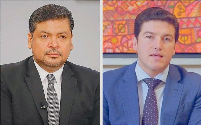 ¡NUEVO LEÓN, EL ESTADO CON DOS GOBERNADORES! -El interino Luis Enrique Orozco, nombrado por el Congreso, y Samuel García, quien asegura que el domingo reasumirá el puesto tras renunciar a su candidatura presidencial.