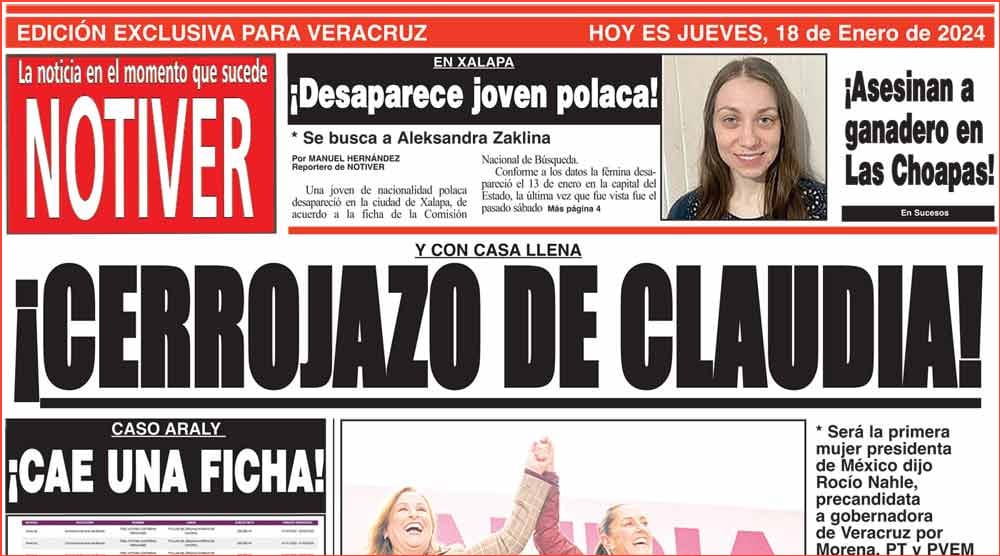 LA PORTADA - JUEVES 18 DE ENERO 2024