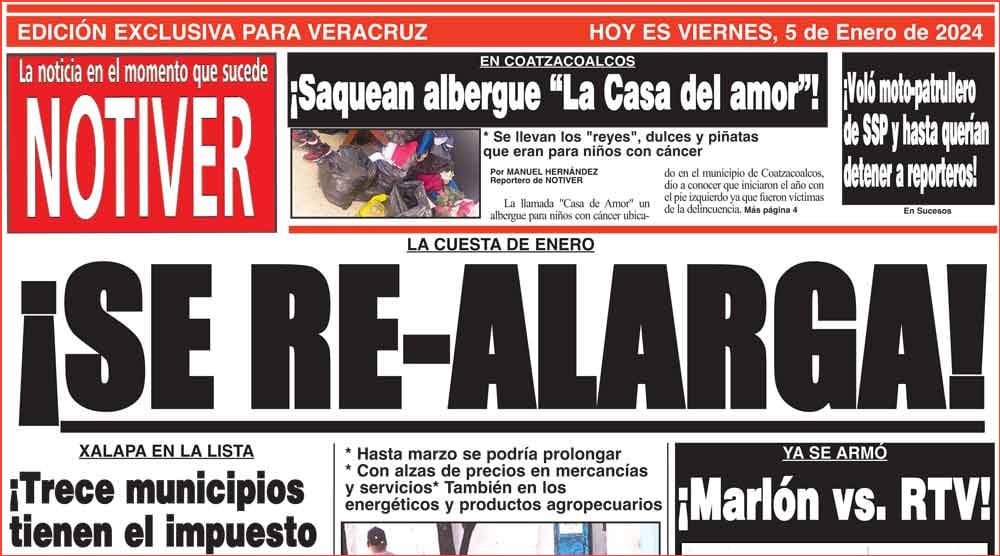 LA PORTADA - VIERNES 5 DE ENERO 2024