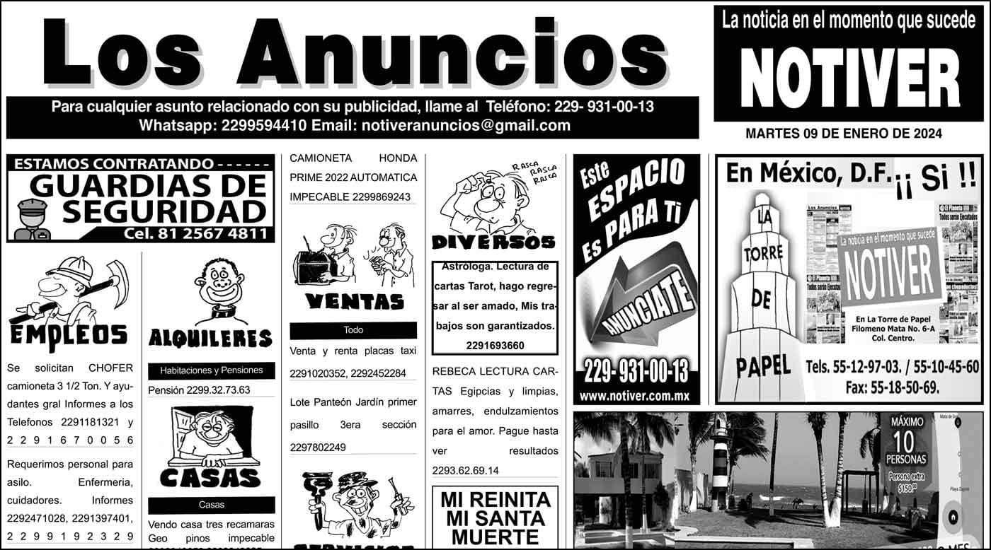 ...LOS ANUNCIOS, AVISOS Y DEMÁS! - MARTES, 9 DE ENERO 2024