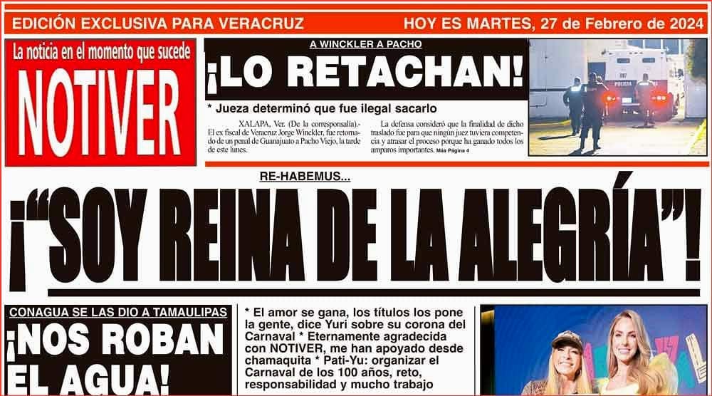 LA PORTADA - MARTES 27 DE FEBRERO 2024