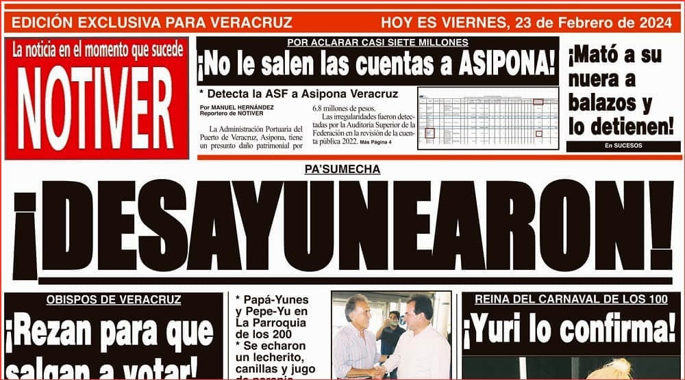 LA PORTADA - VIERNES 23 DE FEBRERO 2024