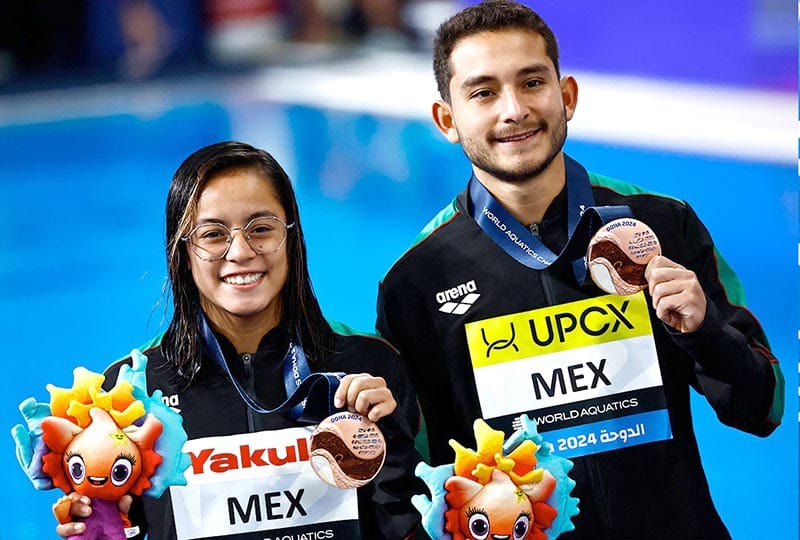 ¡DE NIVEL MUNDIAL! -¡EL VERACRUZANO BERLÍN BRILLA EN DOHA, QATAR CON ALEJANDRA ESTUDILLO EN SINCRONIZADOS PLATAFORMA MIXTOS, GANAN BRONCE