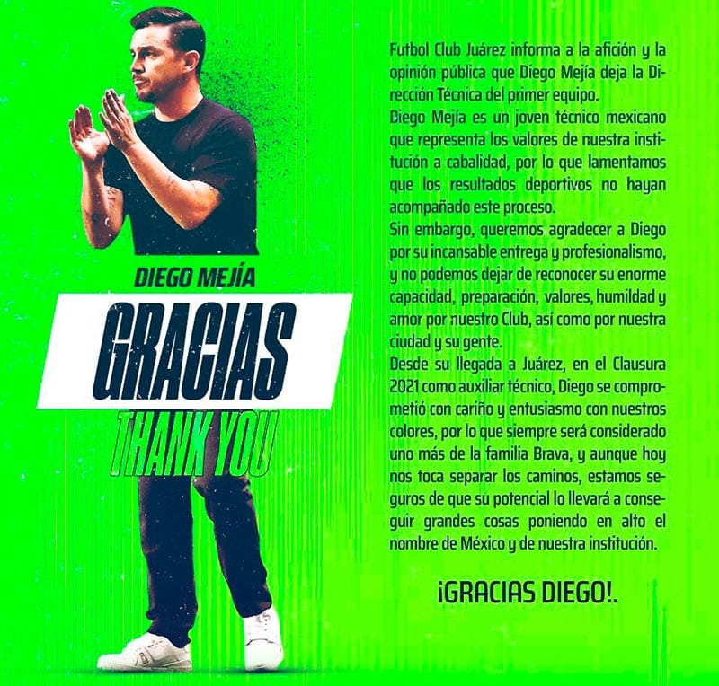 ¡APARECE LA GUILLOTINA! -BRAVOS CESA A DIEGO MEJÍA COMO DT!