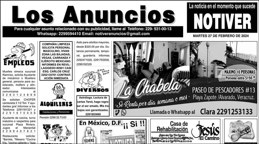 ...LOS ANUNCIOS, AVISOS Y DEMÁS! - MARTES, 27 DE FEBRERO 2024