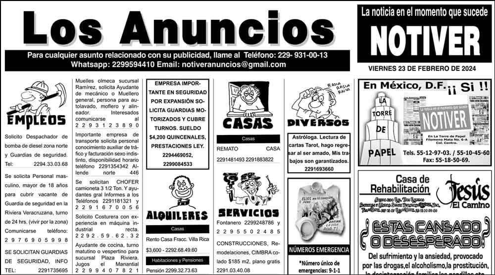 ...LOS ANUNCIOS, AVISOS Y DEMÁS! - VIERNES, 23 DE FEBRERO 2024