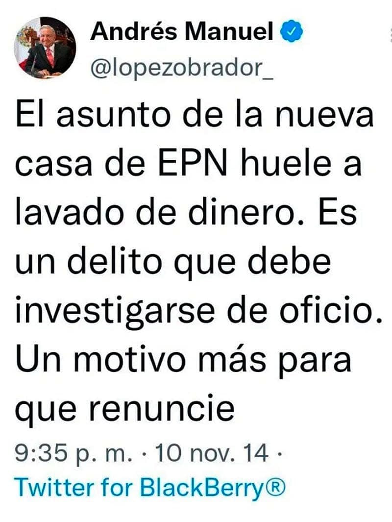 ¡REVIVEN TUITAZO! - *AMLO pidió explicación de la Casa Blanca *Ahora le piden que lo use con Chío