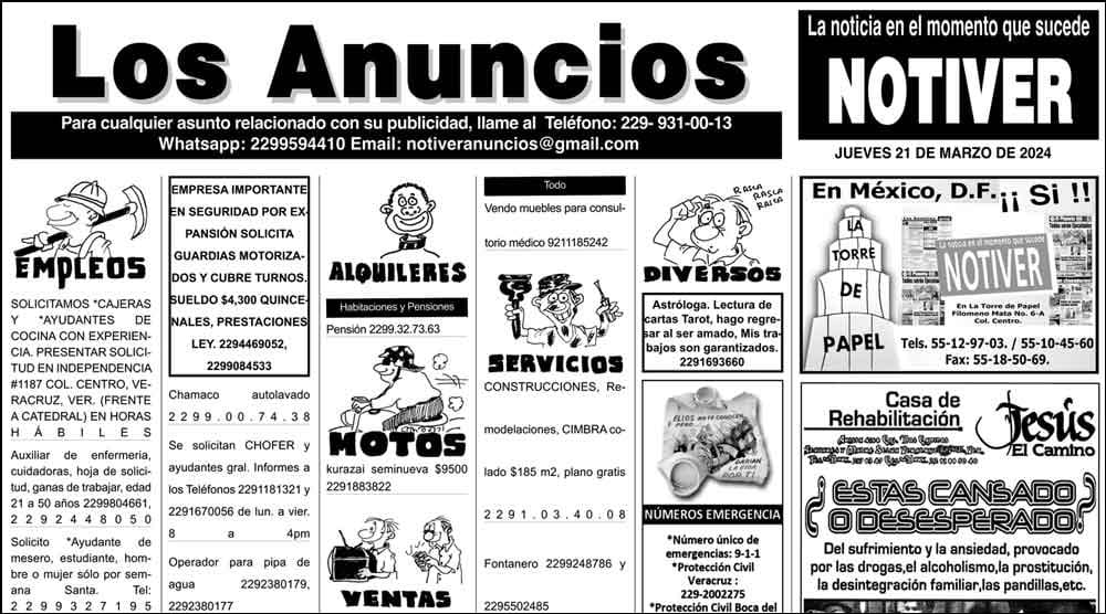 ...LOS ANUNCIOS, AVISOS Y DEMÁS! - JUEVES, 21 DE MARZO 2024