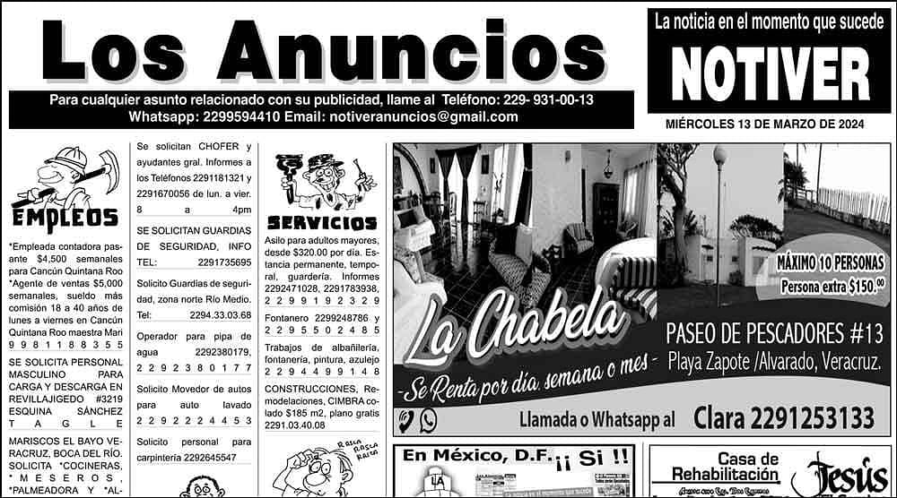 ...LOS ANUNCIOS, AVISOS Y DEMÁS! - MIÉRCOLES, 13 DE MARZO 2024