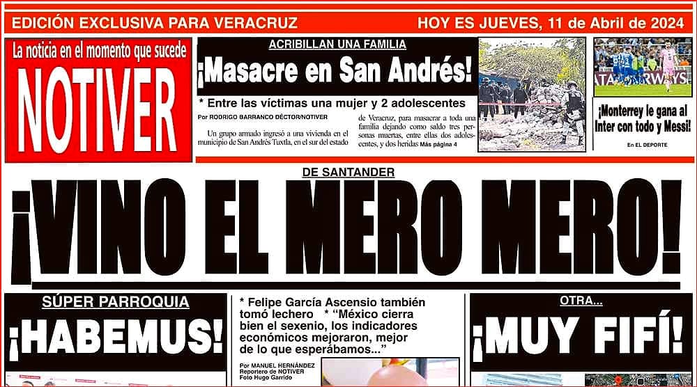 LA PORTADA - JUEVES 11 DE ABRIL 2024