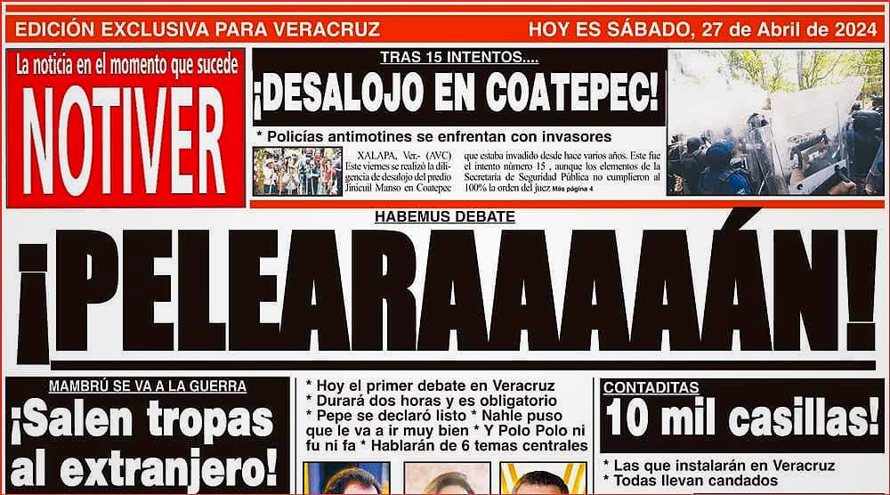 LA PORTADA - SÁBADO 27 DE ABRIL 2024