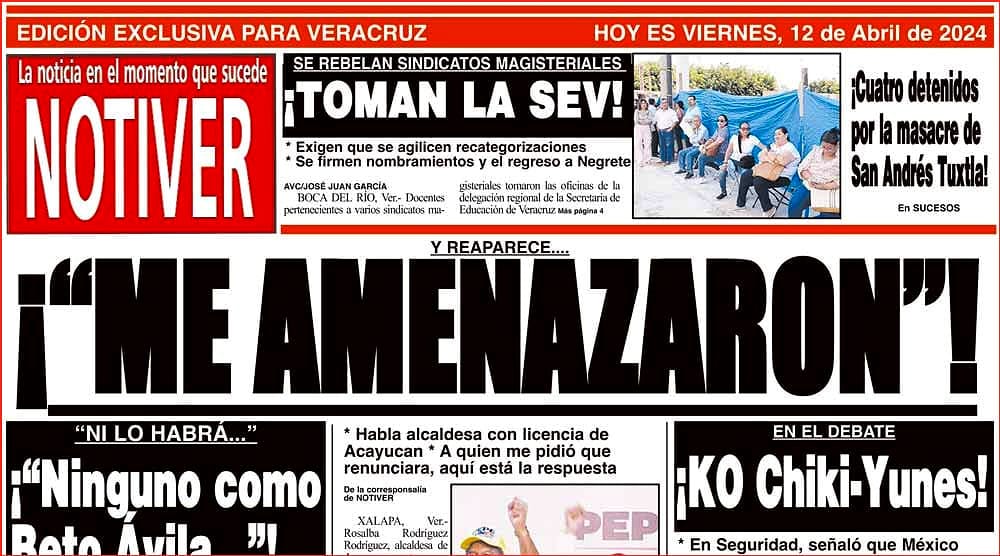 LA PORTADA - VIERNES 12 DE ABRIL 2024